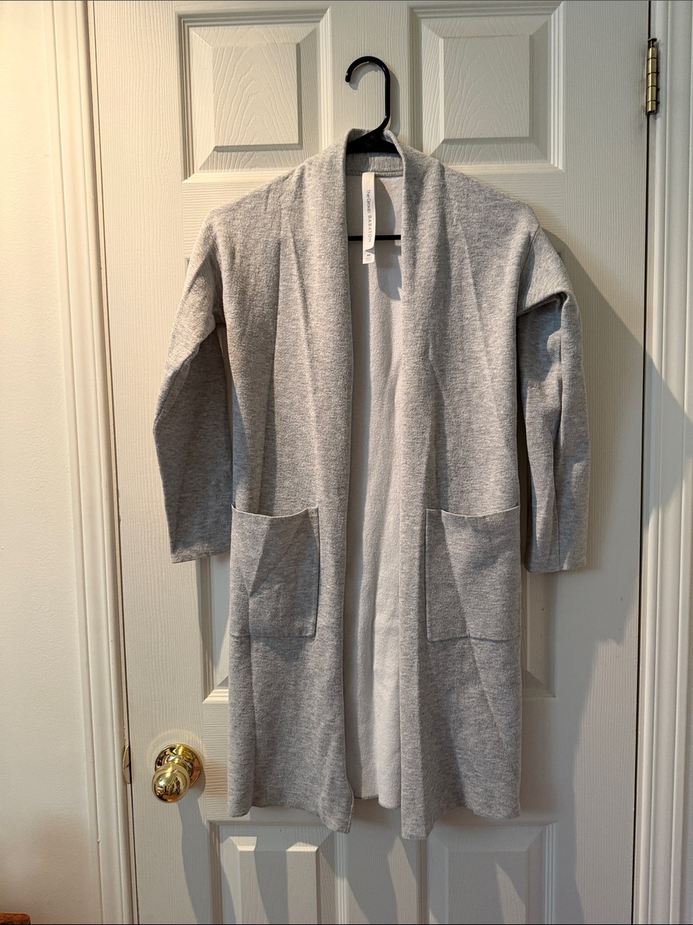 78 - Babaton Heather Gray Open-Front Longline Cardigan